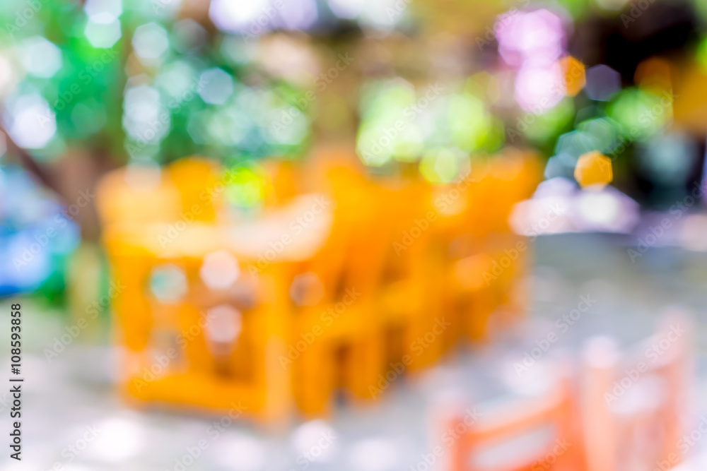 Blurred background : Garden restaurant blur background with boke
