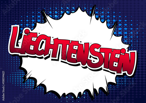 Liechtenstein - Comic book style word.