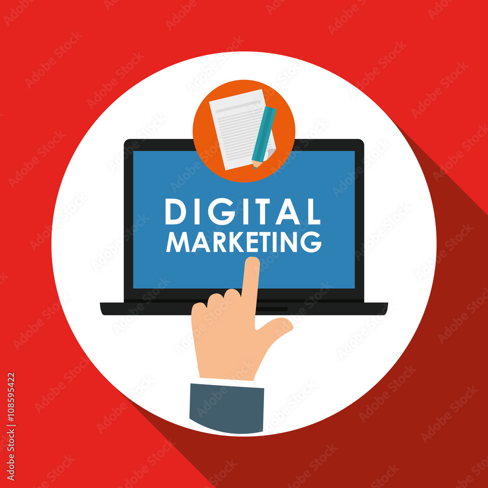 Flat illustration about digital marketing design Flat illustration about digital marketing design