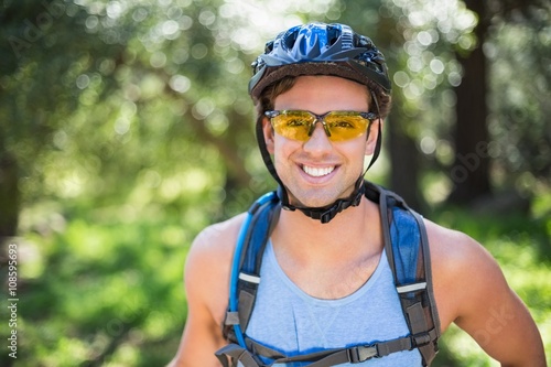 Portrait of smiling man wearing helmet © WavebreakMediaMicro