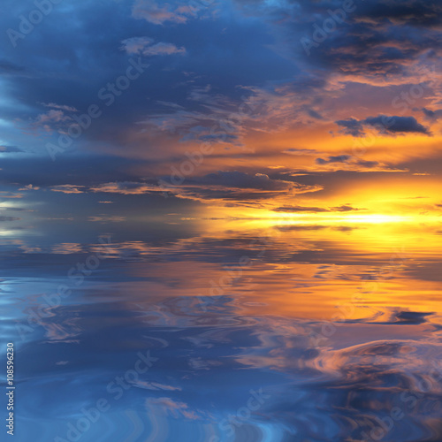 Natural background of the colorful sky and beautiful water reflection, During the time sunrise and sunset