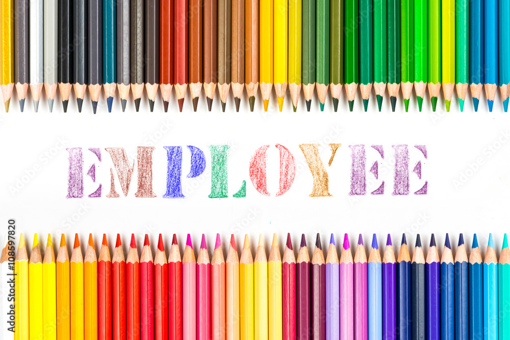 Employee drawing by colour pencils Employee drawing by colour pencils