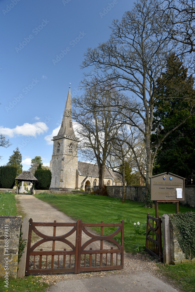 Church at Lower Slaughter in Cotswolds, Gloucestershire