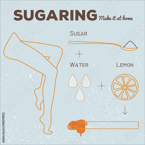 Sugaring illustration. sugar paste ingredients