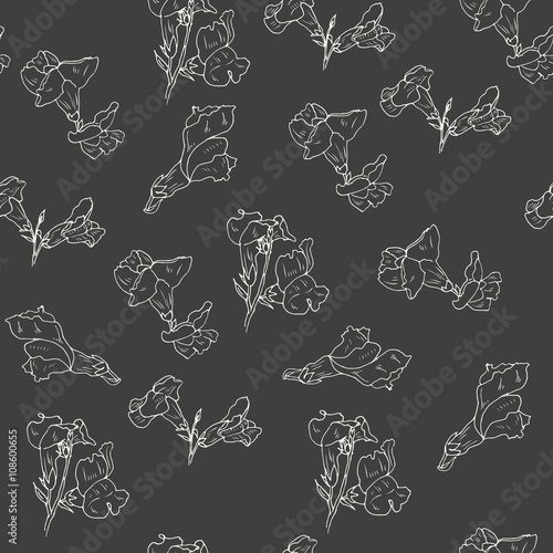 Fototapeta Naklejka Na Ścianę i Meble -  hand drawn floral seamless pattern