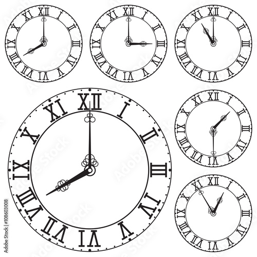 Clock dial with roman numerals