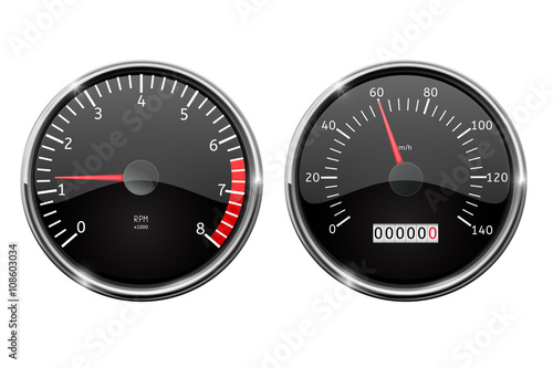 Speedometer, tachometer