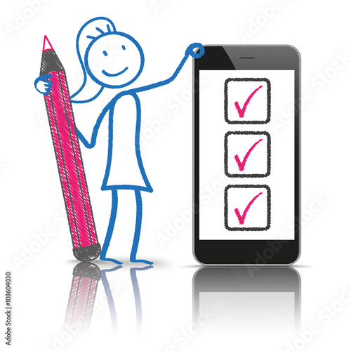 Stickwoman Checklist Smartphone