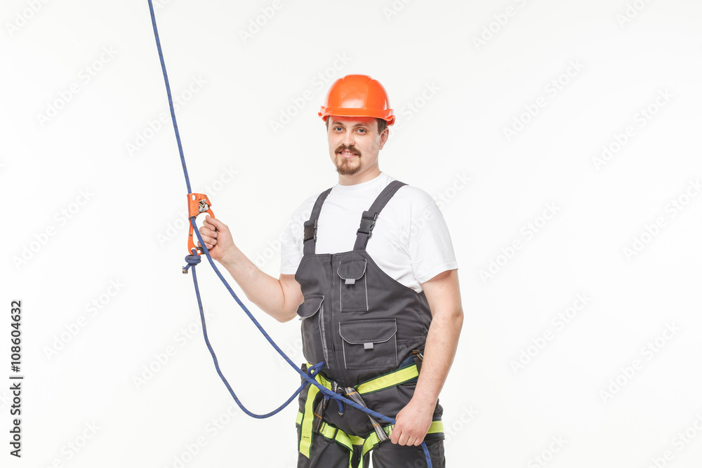 Industrial climber isolated on white Industrial climber isolated on white
