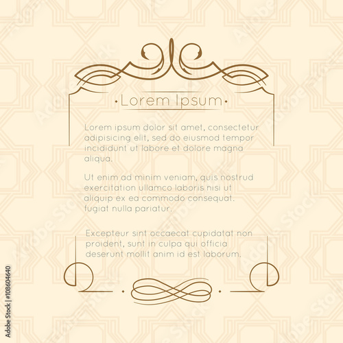 Border designs for greeting cards. Template design for invitation, labels, poem writing. Vintage concept.