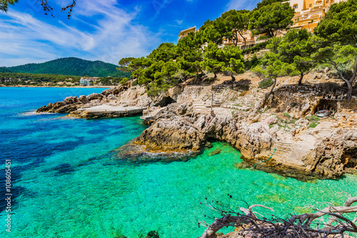 Beautiful view of the coastline Canyamel Majorca Spain