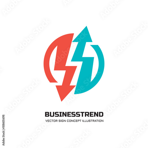 Free Download Business trend - vector logo concept illustration for business company. Abstract arrows signs in circle. Vector logo template. Design element. - GFXLoad