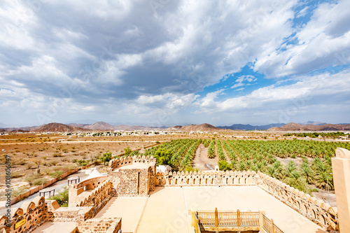Oasis Town of Jabrin at Jabrin Castle in Ad Dakhiliyah, Oman. It is located about 50 km southwest of Muscat.