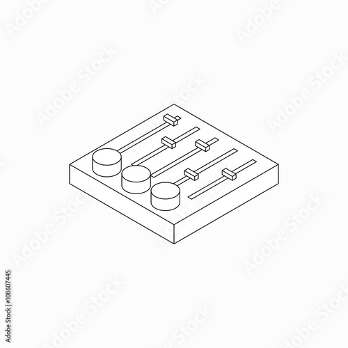 Sound mixer console icon, isometric 3d style