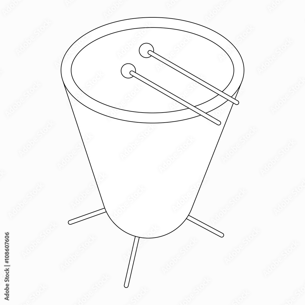 Timpani drum icon, isometric 3d style Timpani drum icon, isometric 3d style