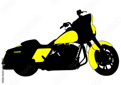 Big motor bike on white background