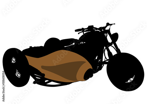 Big motor bike on white background