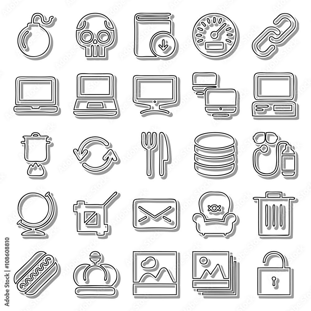 Stream line icon set Stream line icon set
