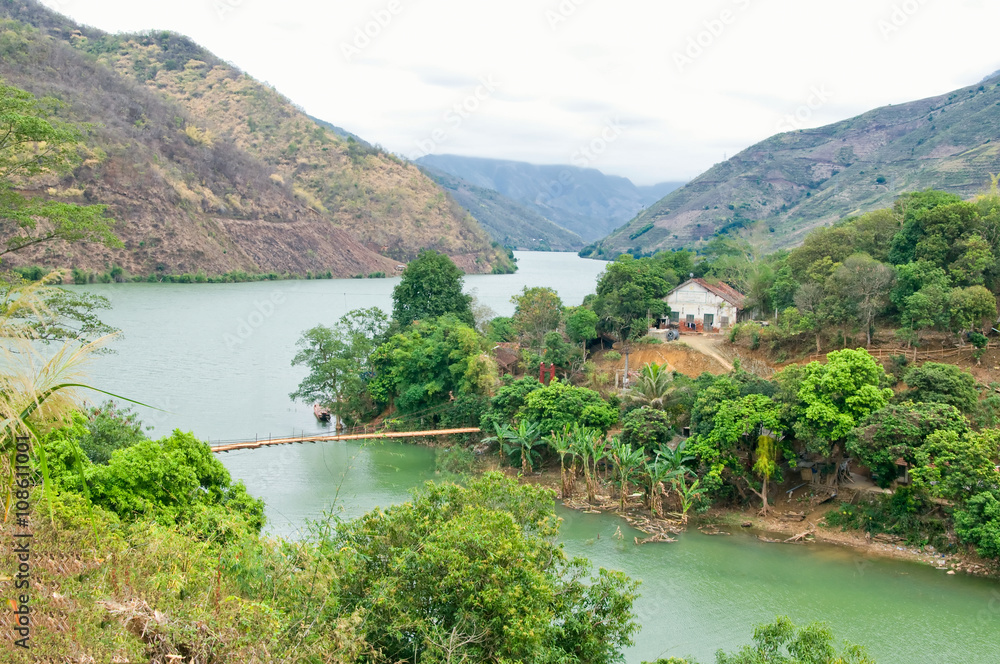 Fototapeta premium Beautiful landscape in Da river, Son La province, Vietnam