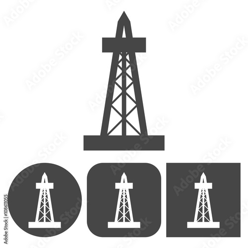 Oil rig icon - vector icons set
