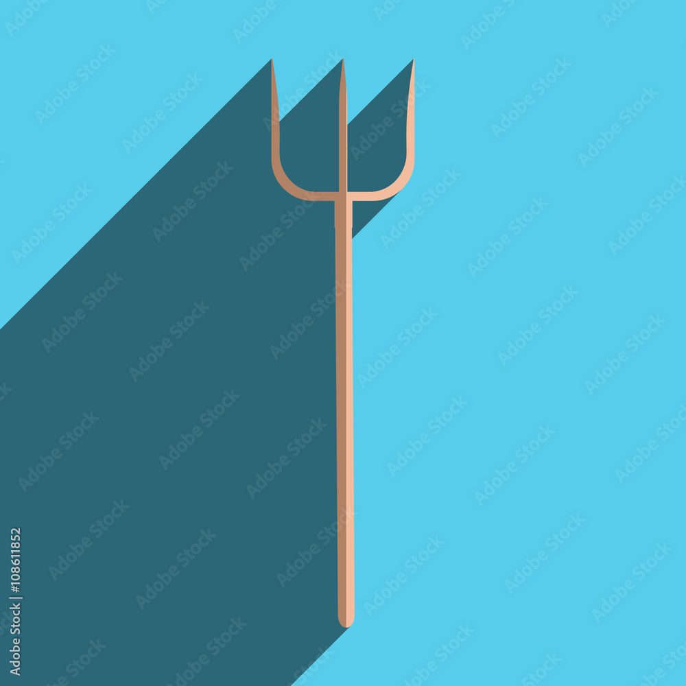 Flat icons with shadow of pitchfork Flat icons with shadow of pitchfork