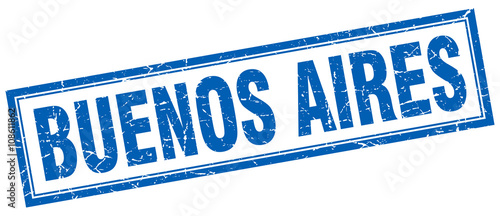 Buenos Aires blue square grunge stamp on white
