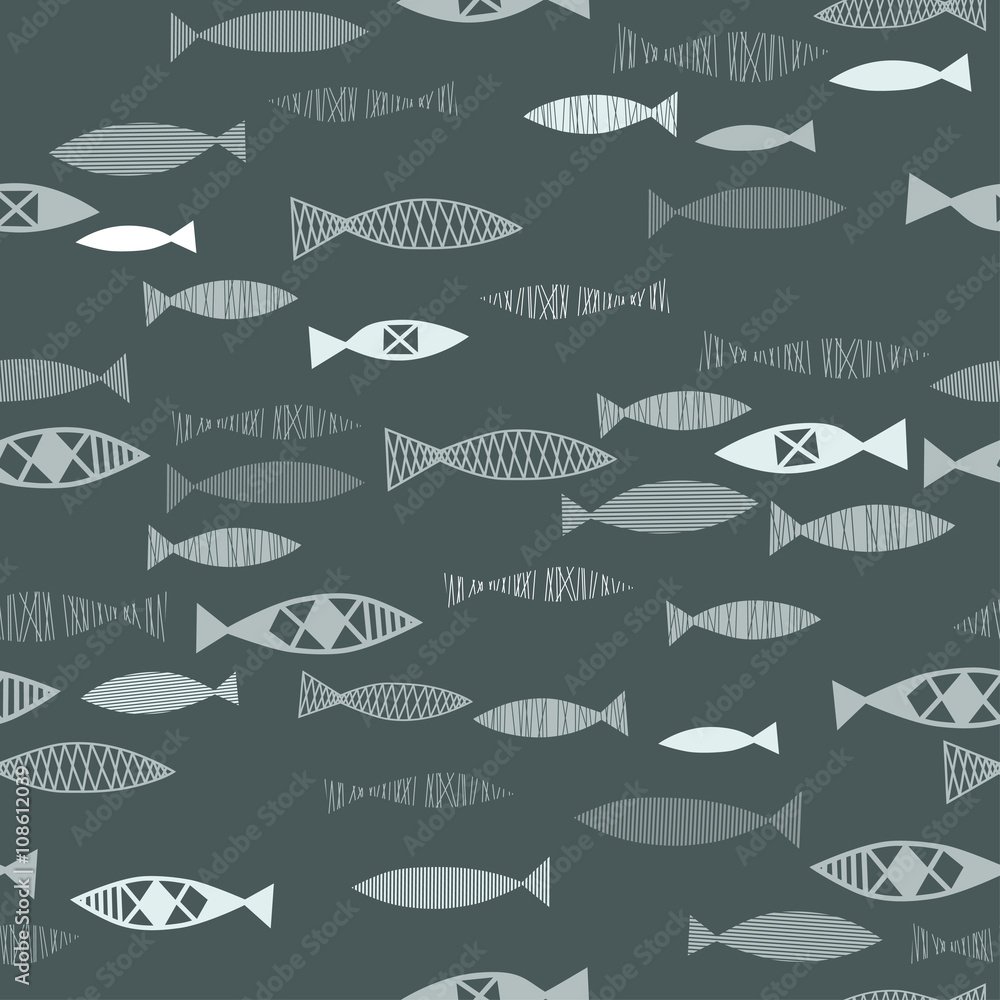 Fish seamless pattern. Fish seamless pattern.