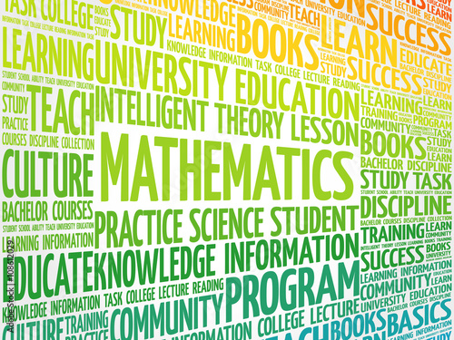 Mathematics word cloud, education concept