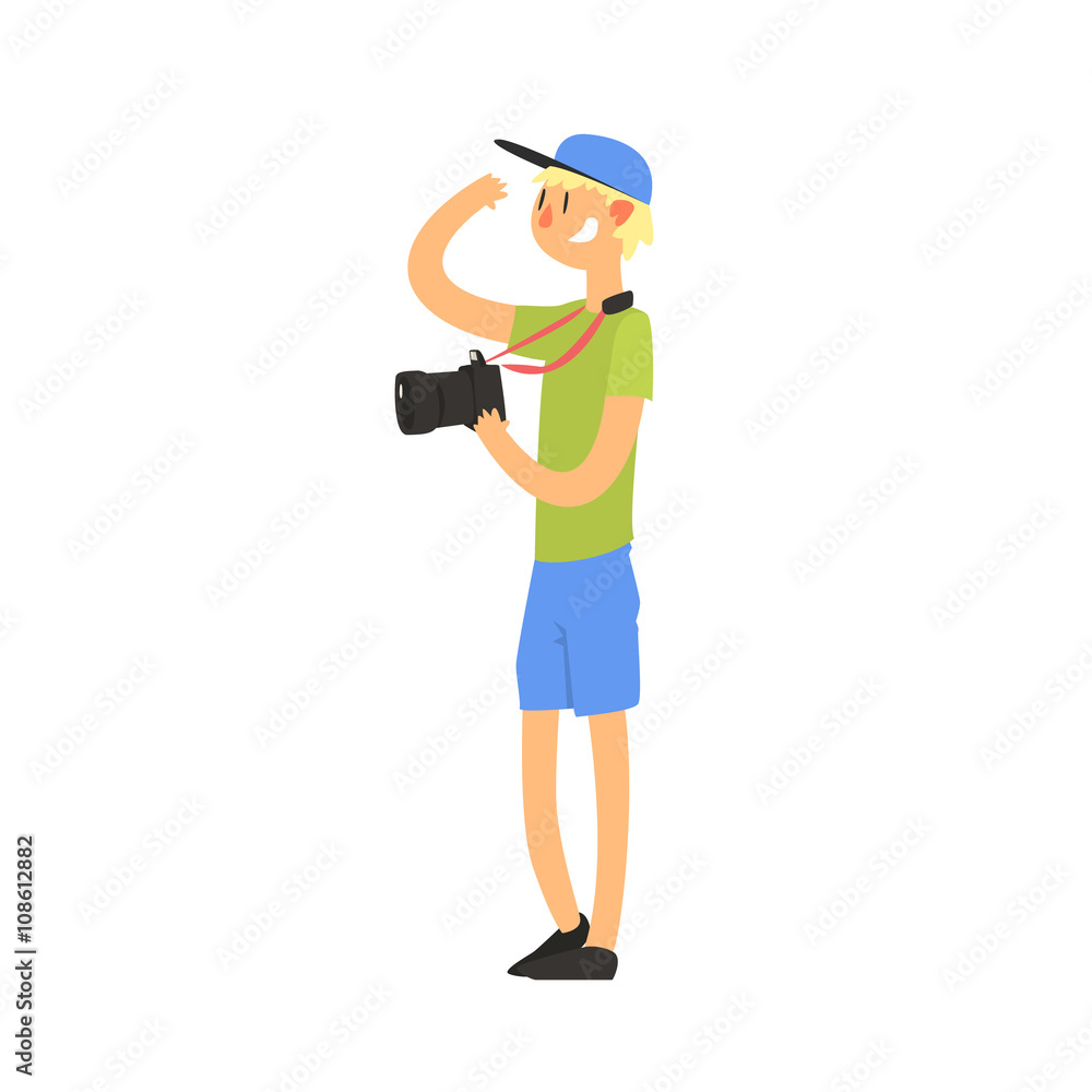 Teenager Tourist With Camera Teenager Tourist With Camera