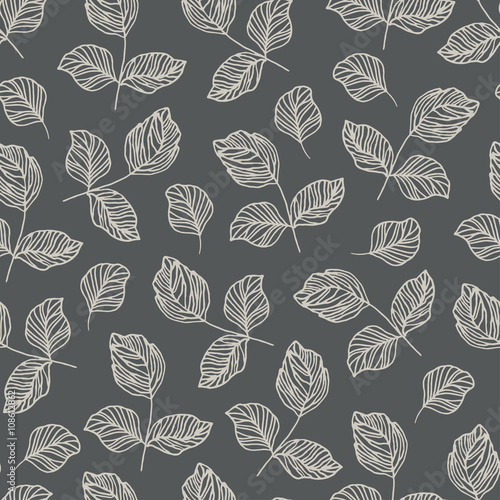 Seamless pattern with leaves. © annamiro