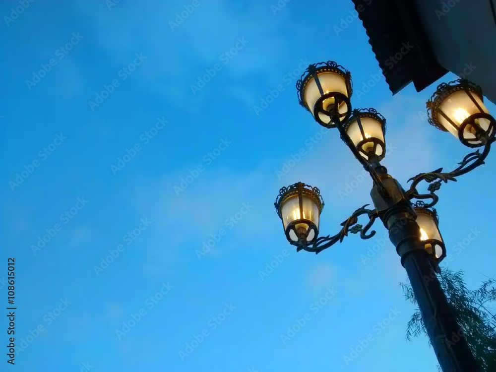 Time lapse light of lantern with speedy cloud Time lapse light of lantern with speedy cloud