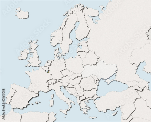 Mappa EU bianca e colore Luxembourg