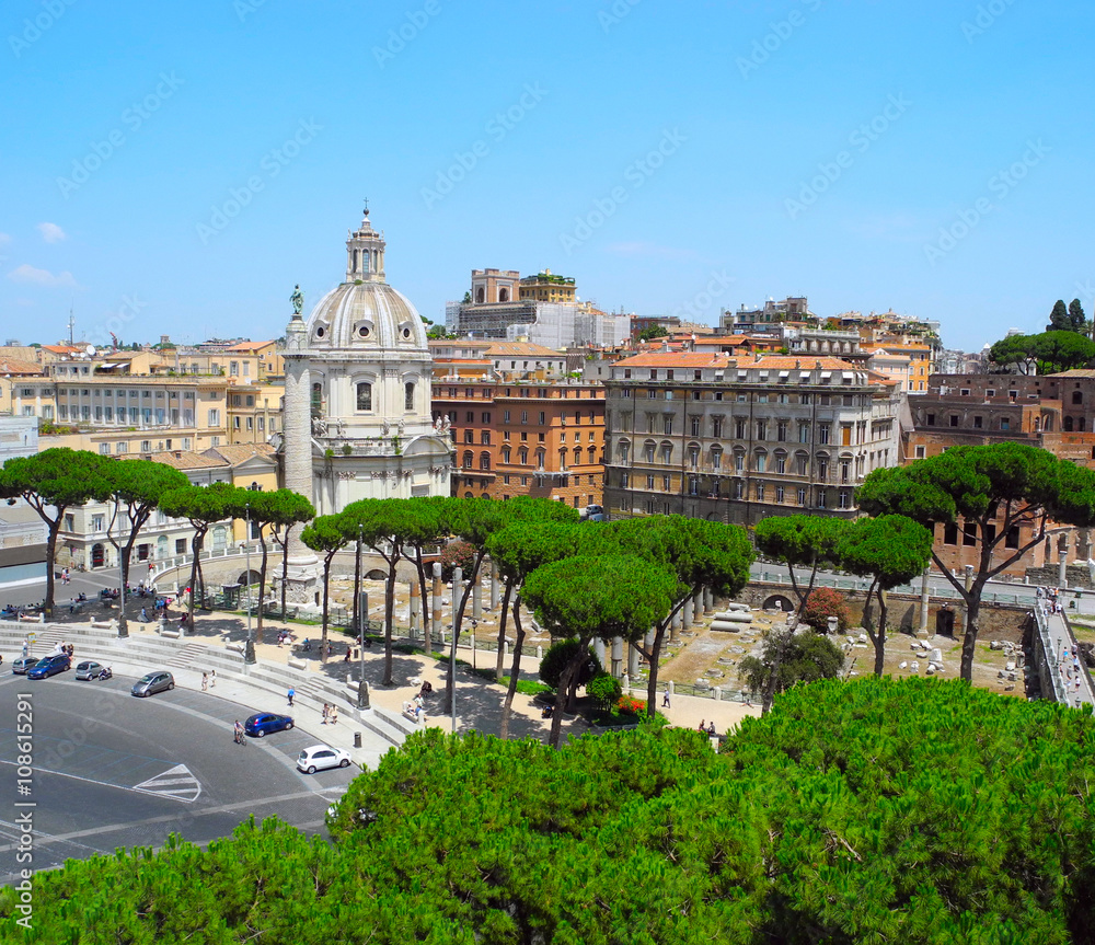 Cityscape of Rome.