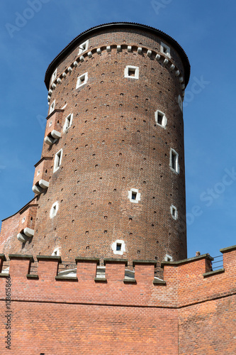 Sandomierska Tower at the Wawel Royal Castle in Krakow, Poland