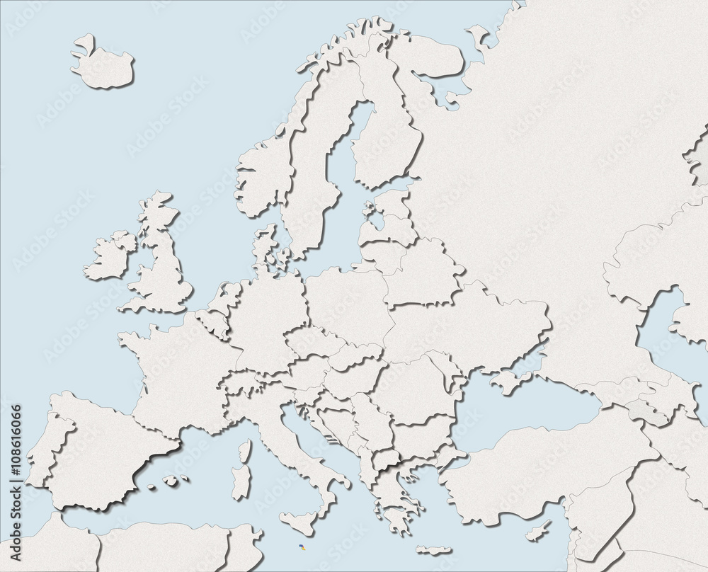 Mappa EU bianca e colore Malta Mappa EU bianca e colore Malta