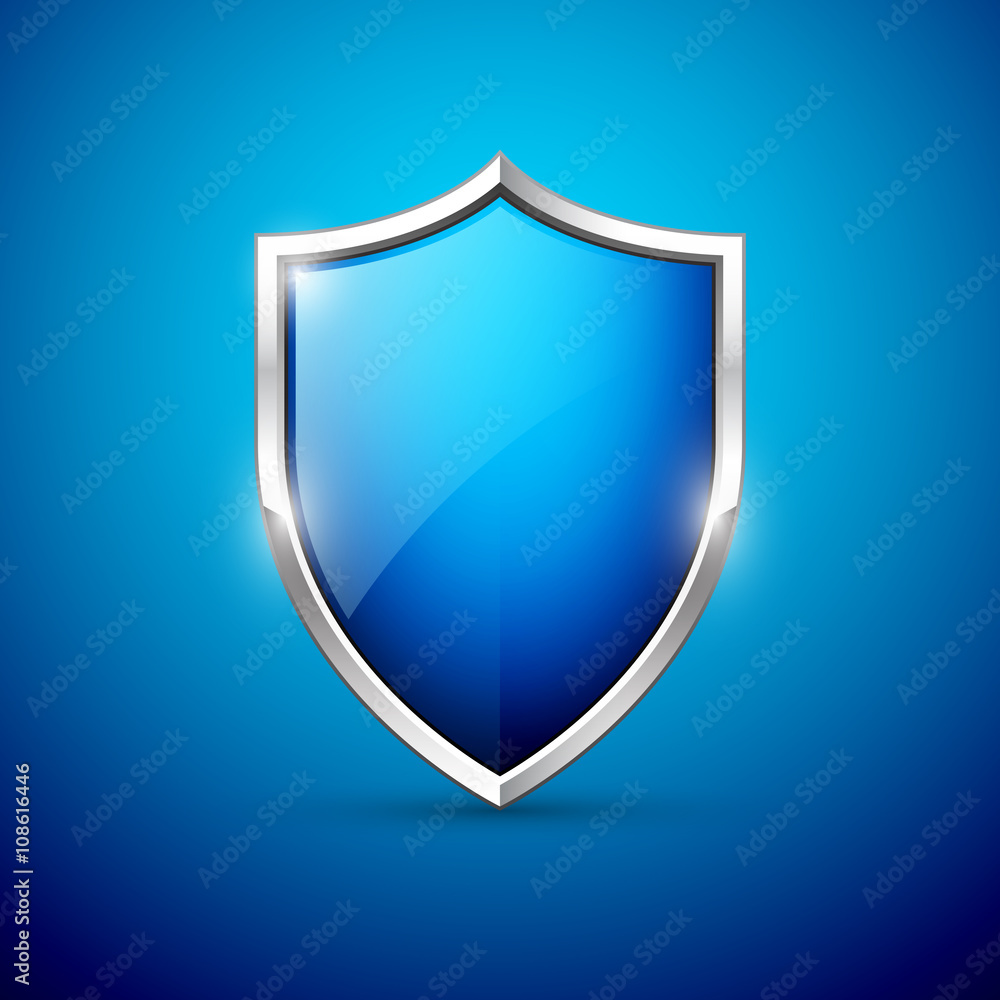 Vector blue shield Stock Vector | Adobe Stock