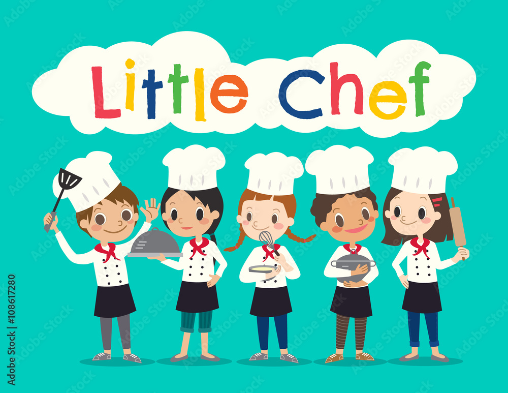 group of young chef children kids cartoon illustration group of young chef children kids cartoon illustration