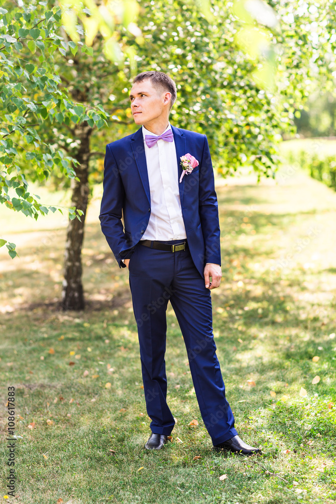 Handsome groom at wedding tuxedo. Handsome groom at wedding tuxedo.