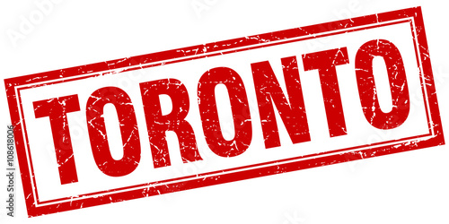 Toronto red square grunge stamp on white