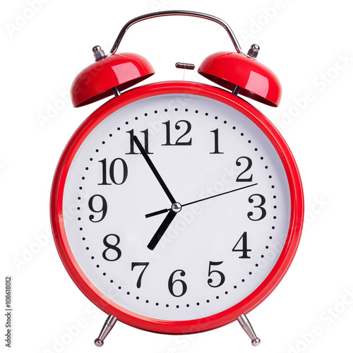 Photography Round alarm clock shows five to seven