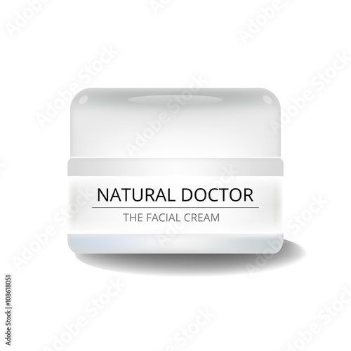 Realistic white cosmetic cream container. Mock up