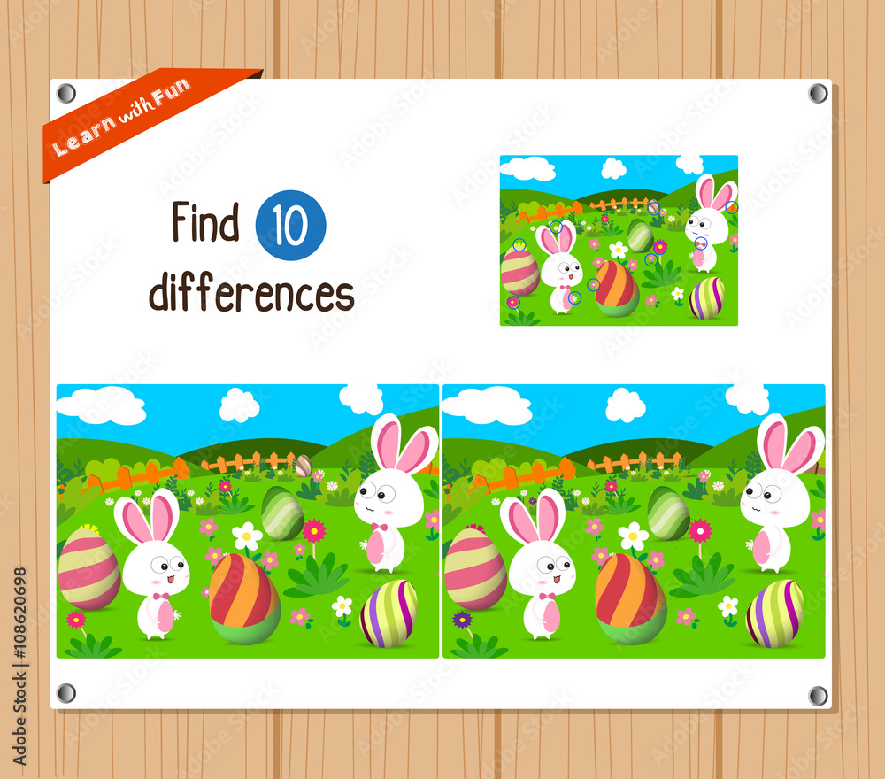 Fototapeta premium Find differences (Happy easter)