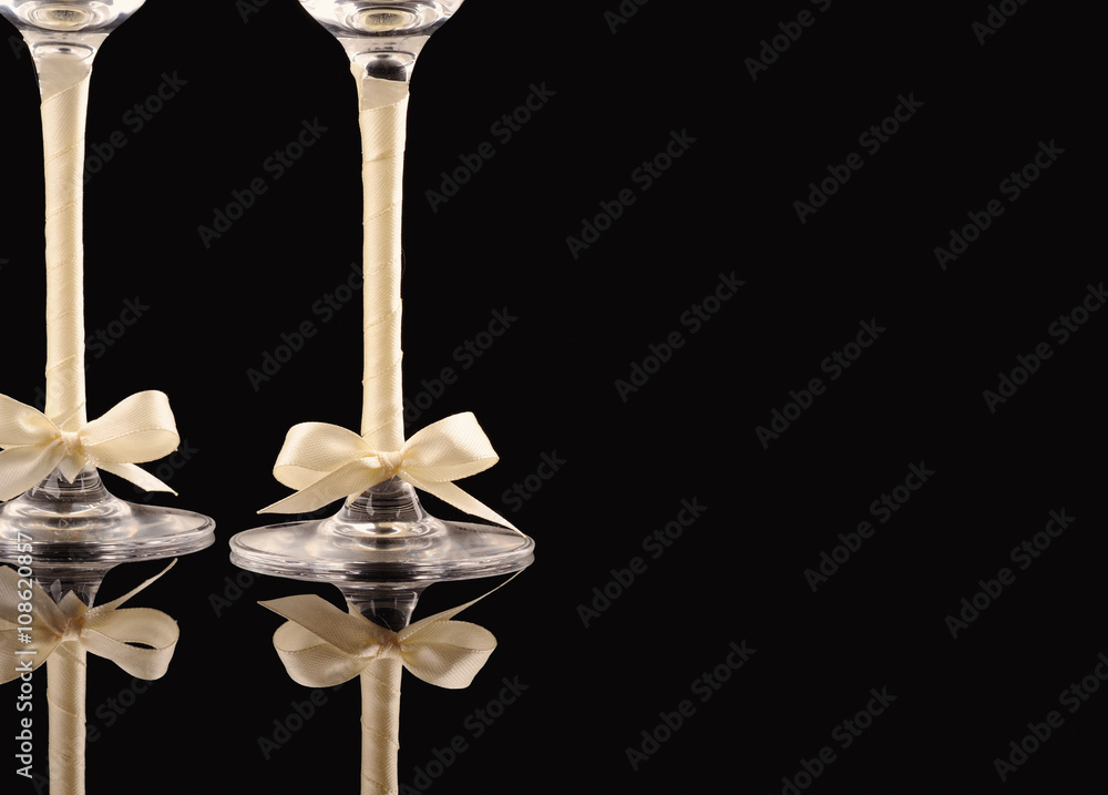 Fotografie wedding glass  isolated on black background