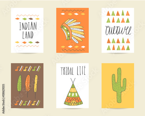 Cute hand drawn doodle birthday, party, baby shower cards