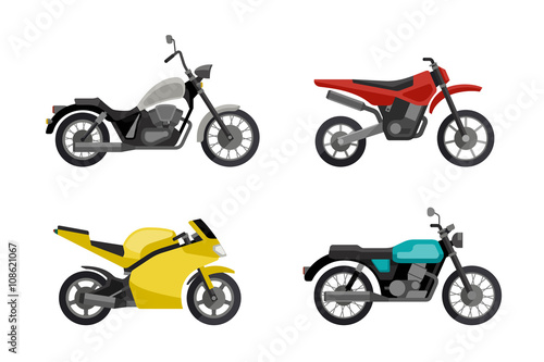 Motorcycles in flat style.