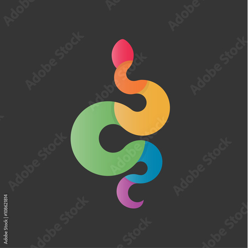 Wallpaper Mural Color gradients snake in modern high-quality design logos drawn from the geometric rings Torontodigital.ca