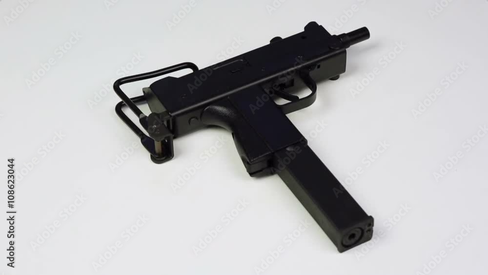 Submachine gun on white background Submachine gun on white background