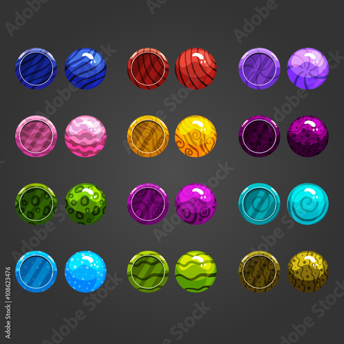 Big set of cartoon shiny bubbles