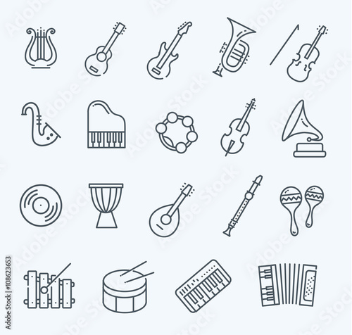 music instruments. Vector icons