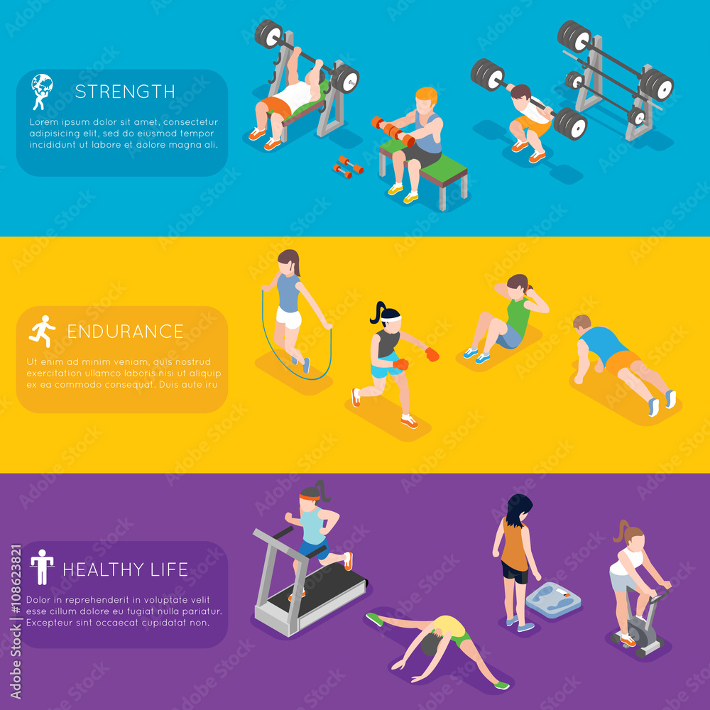 Fitness vector banners